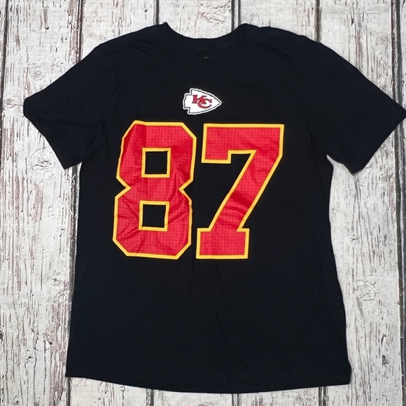 Travis Kelce Kansas City Chiefs NFL Football The Nike Tee Black Tshirt - Picture 1 of 4